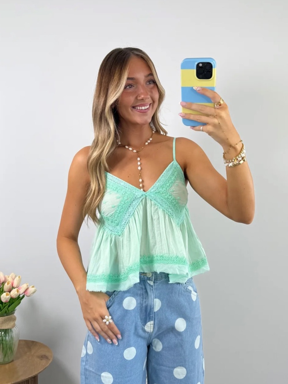 POL Min Lace-Trim Top